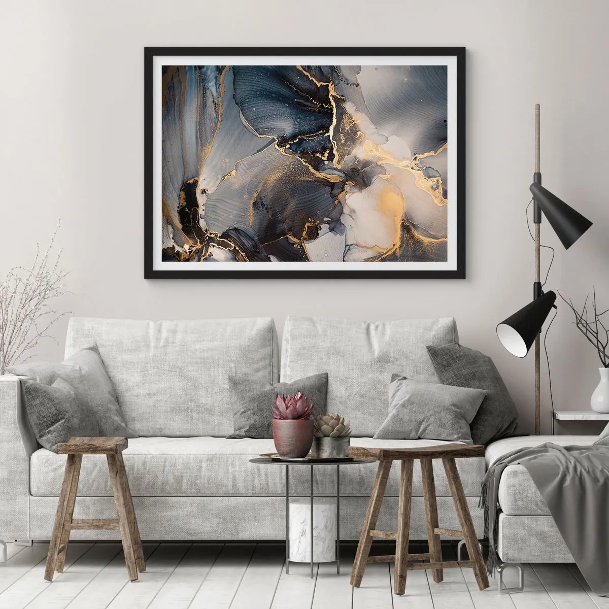 Poster in een zwarte lijst - Stenen leven - 70x50 cm