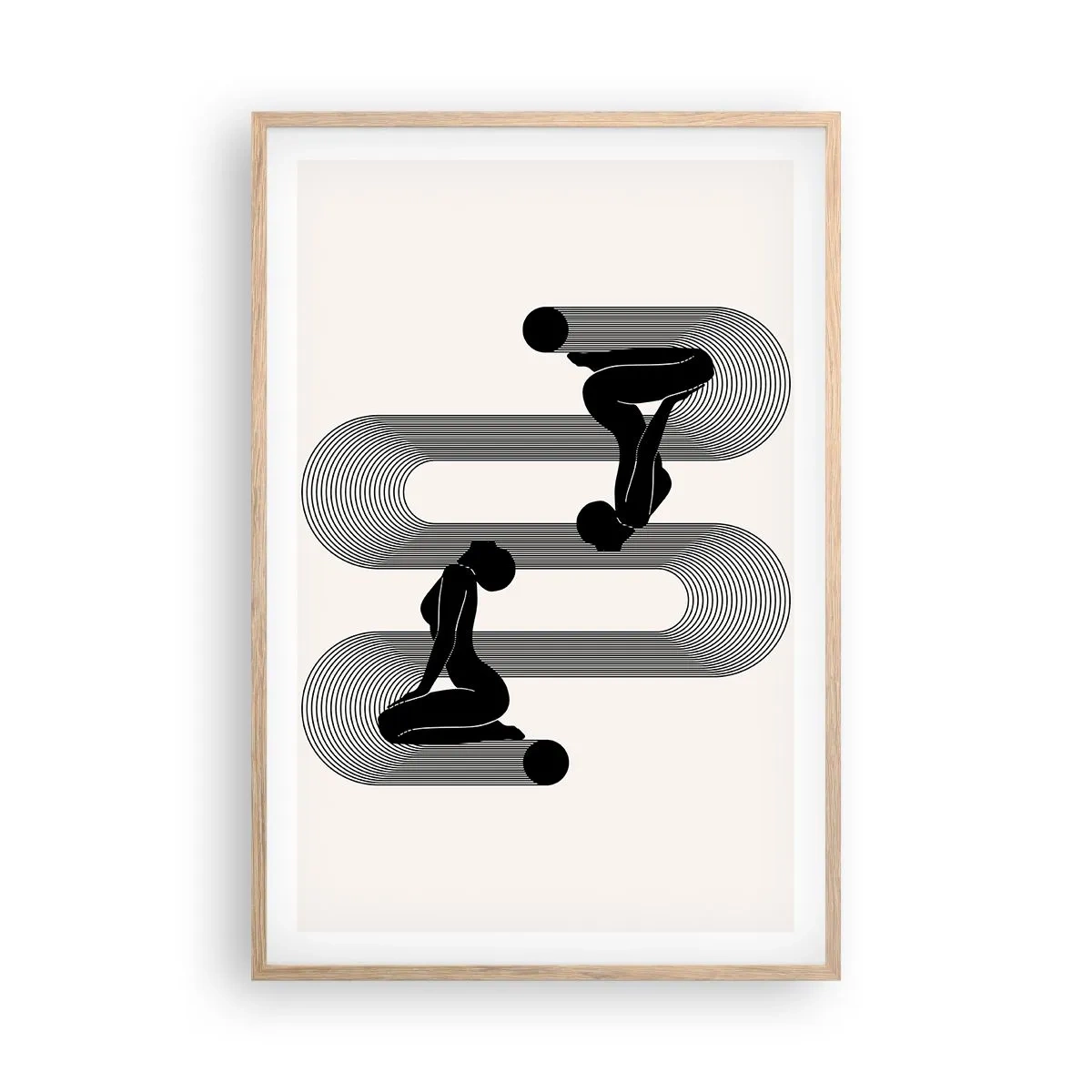 Een poster in een licht eiken lijst - Sensuele symmetrie - 61x91 cm