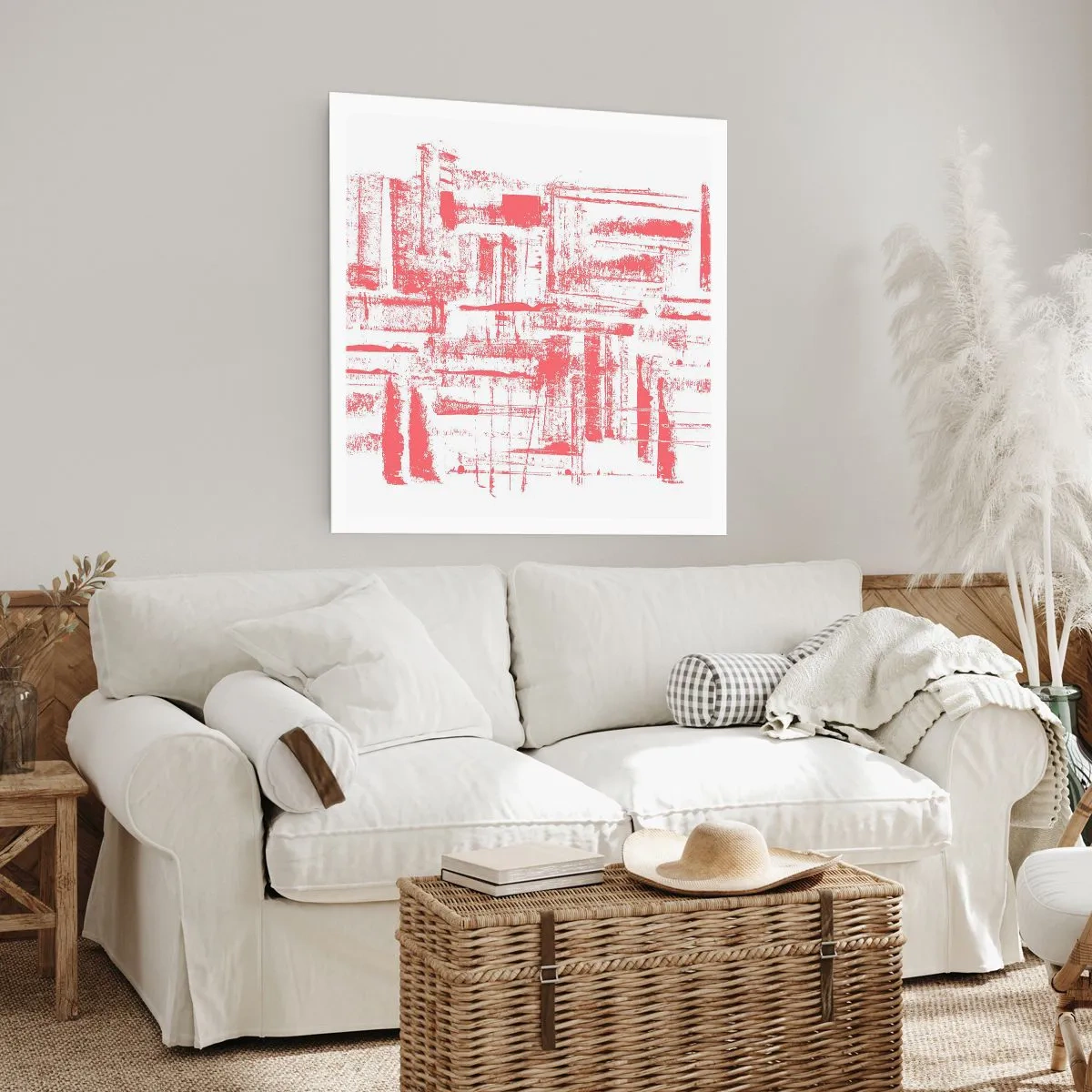 Poster - De rode stad - 50x50 cm