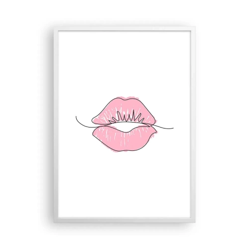 Poster in een witte lijst - Klaar om te kussen? - 50x70 cm