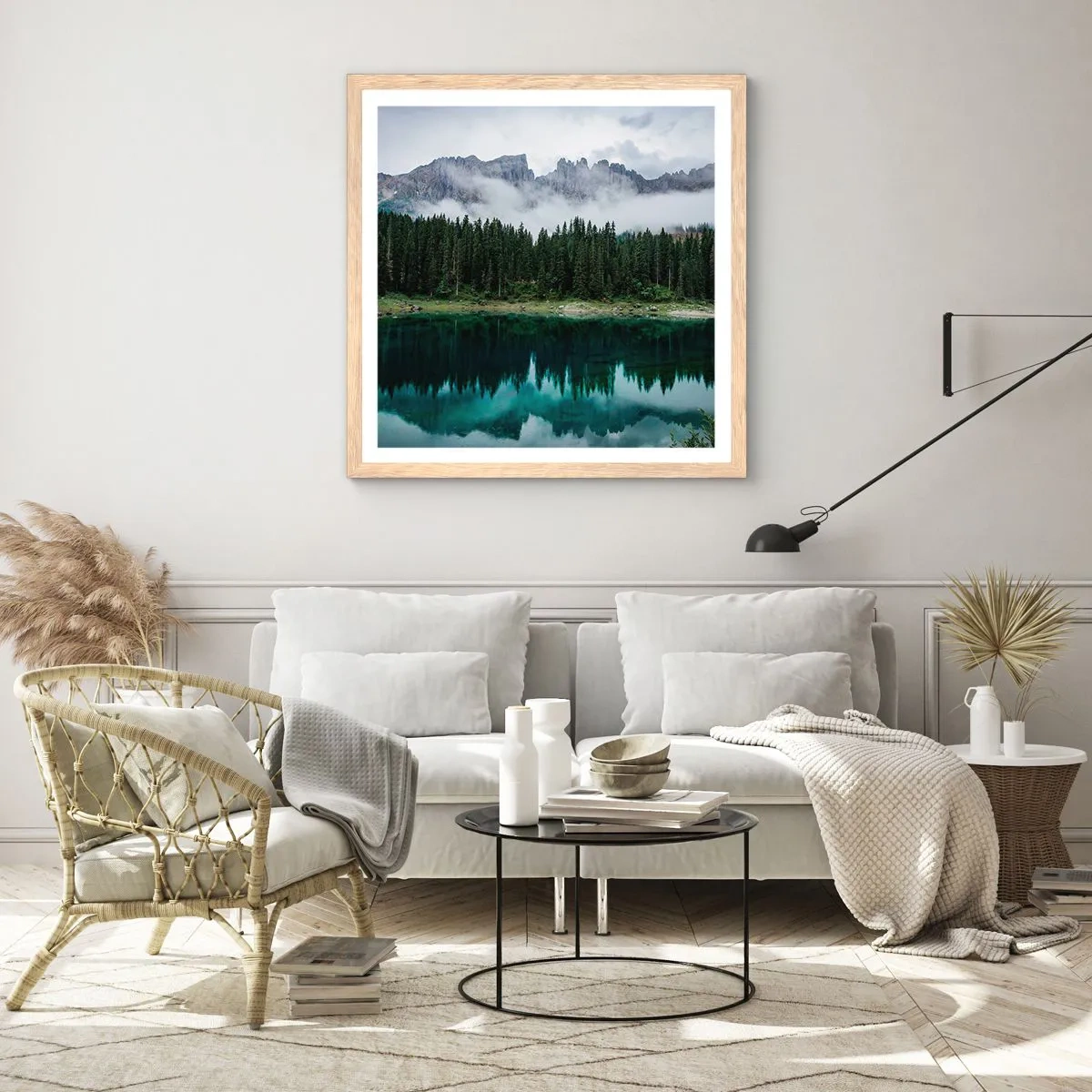 Een poster in een licht eiken lijst - Stil, stil, laten we het drinkwater niet wakker maken... - 30x30 cm