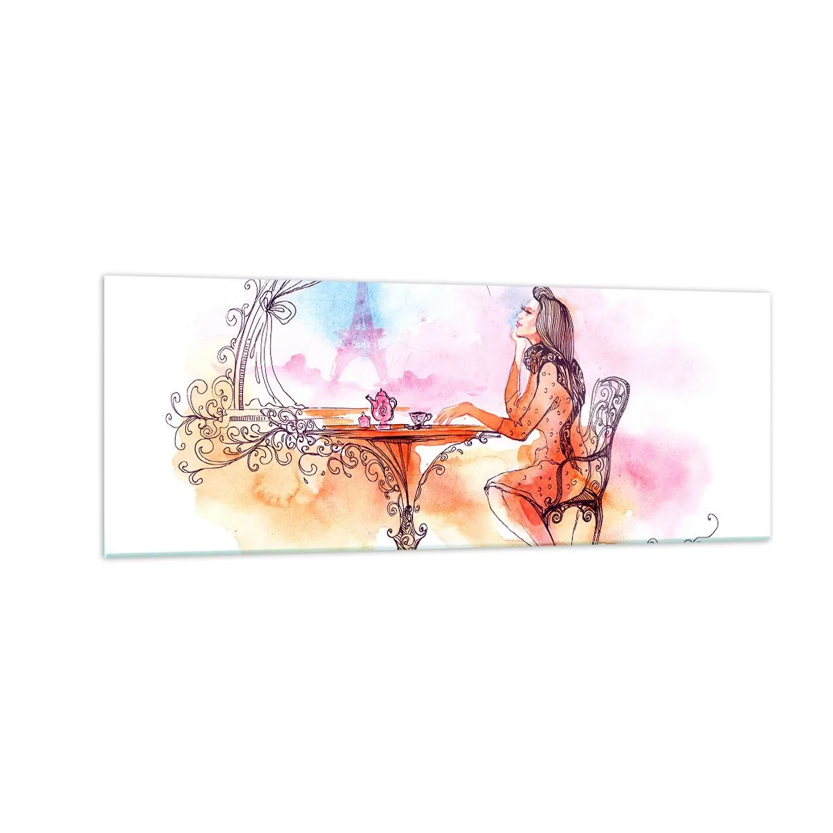 Schilderen op glas - Parijse chic - 140x50 cm