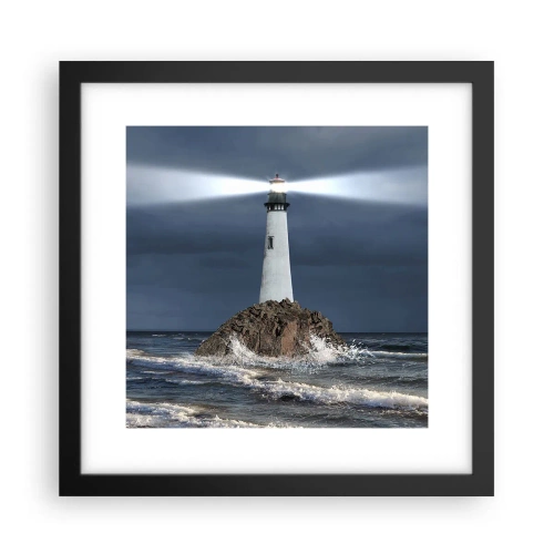 Poster in een zwarte lijst - Hier... hier... hier! - 30x30 cm