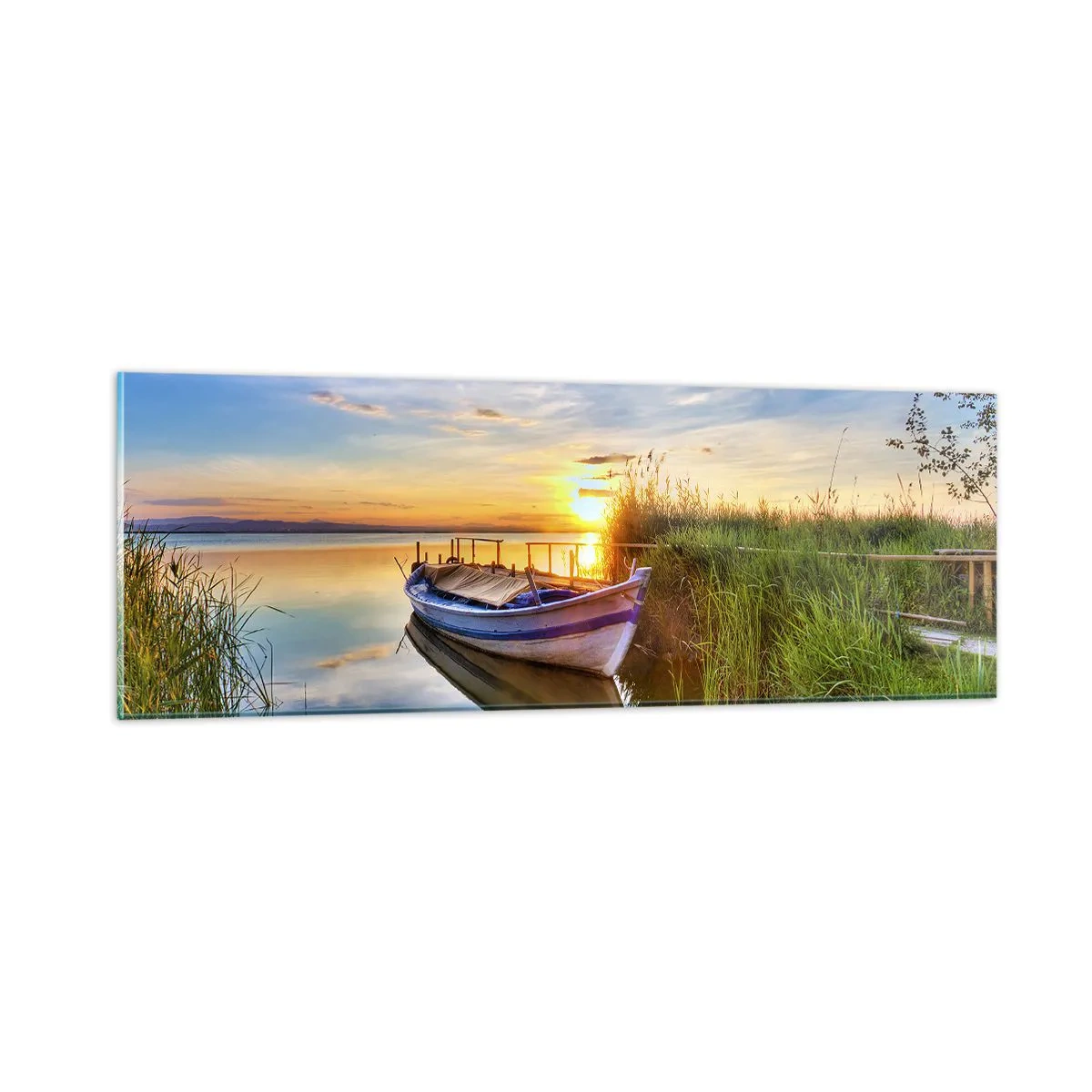 Schilderen op glas - Baai van vervulde dromen - 90x30 cm