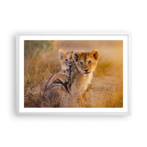 Poster in een witte lijst - Niet storen! We hebben plezier - 70x50 cm