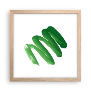 Een poster in een licht eiken lijst - Groene grap - 30x30 cm