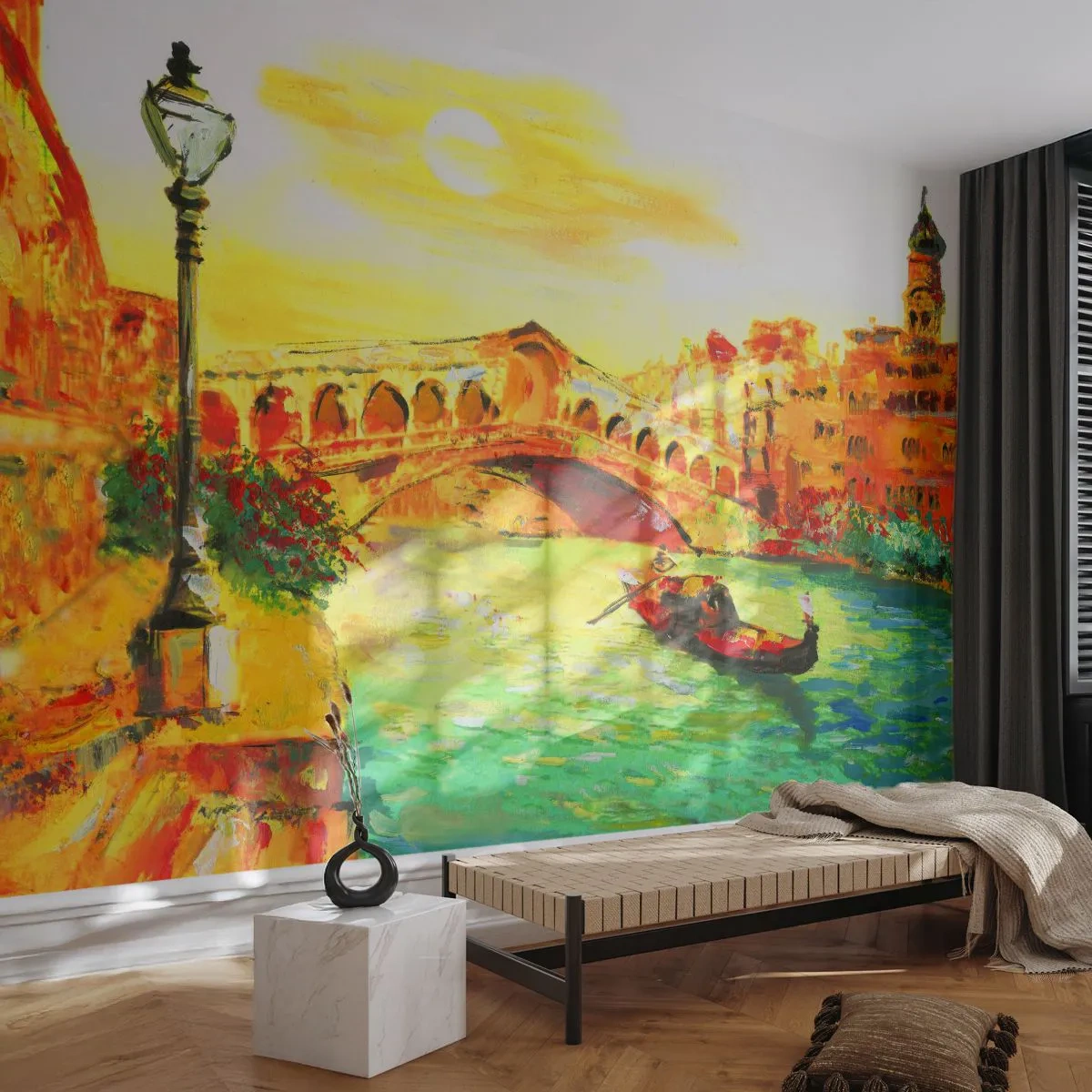 Fotobehang Premium Canvas - Een pelgrimstocht van geliefden - Venetië, Stad, Architectuur - 500x350 cm