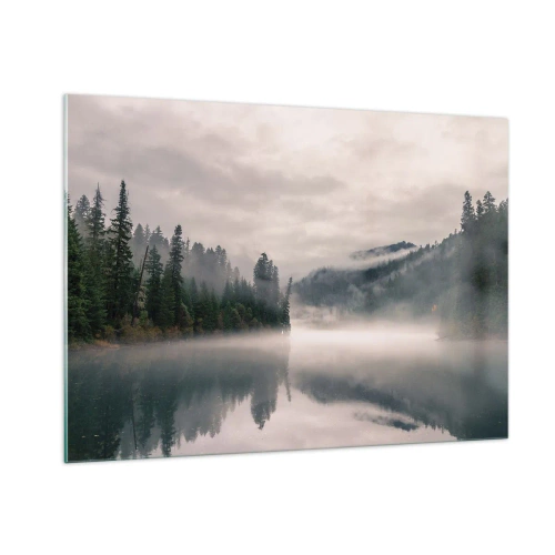 Schilderen op glas - In reflectie, in de mist - 100x70 cm