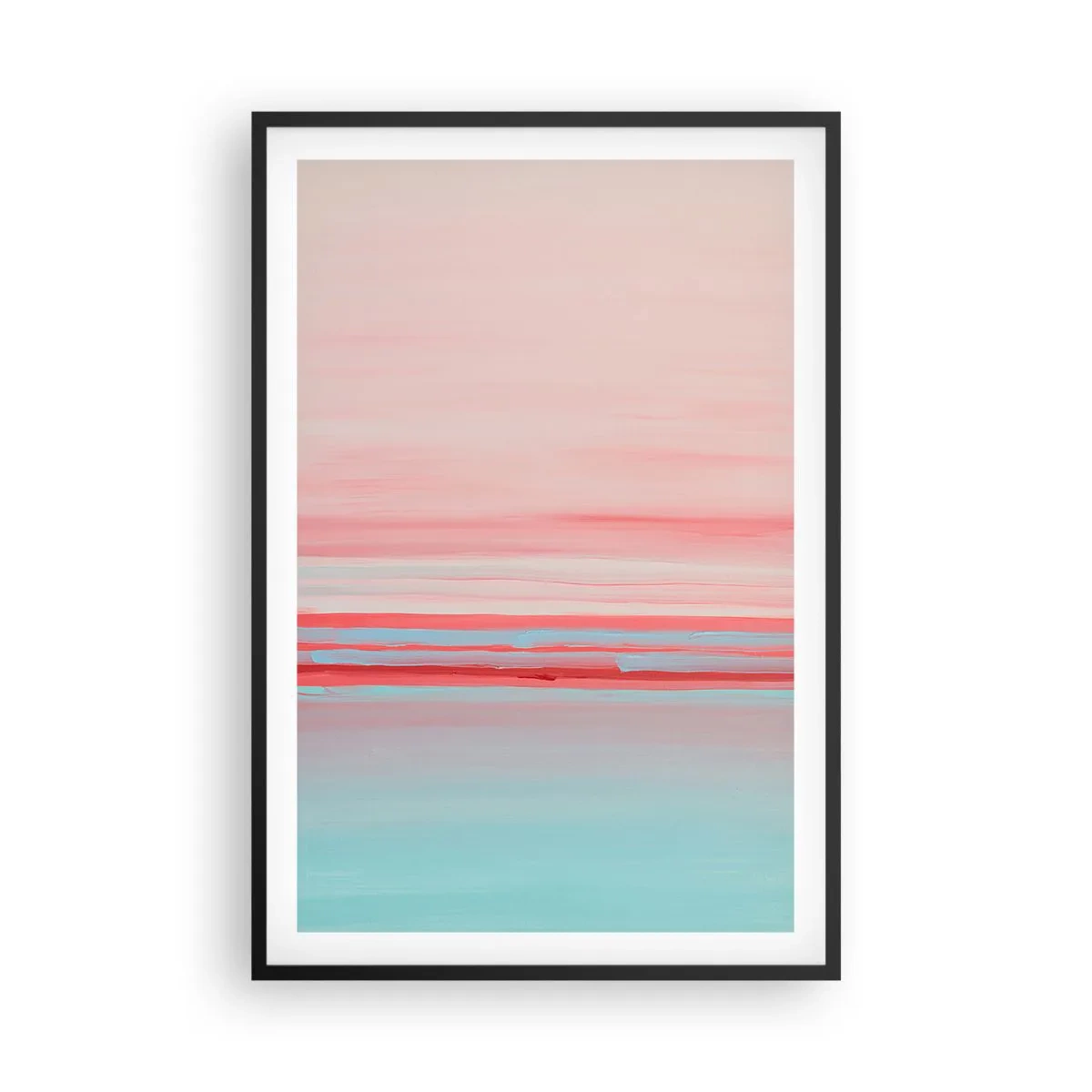 Poster in een zwarte lijst - Abstractie bij dageraad - 61x91 cm