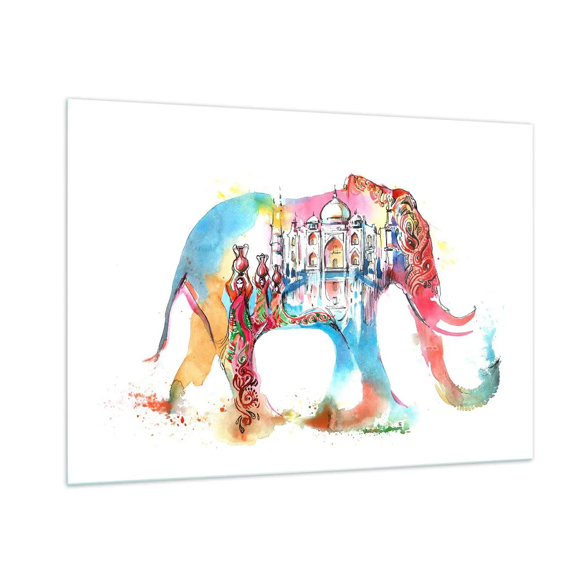 Schilderen op glas - India - de uitstraling van liefde - 100x70 cm