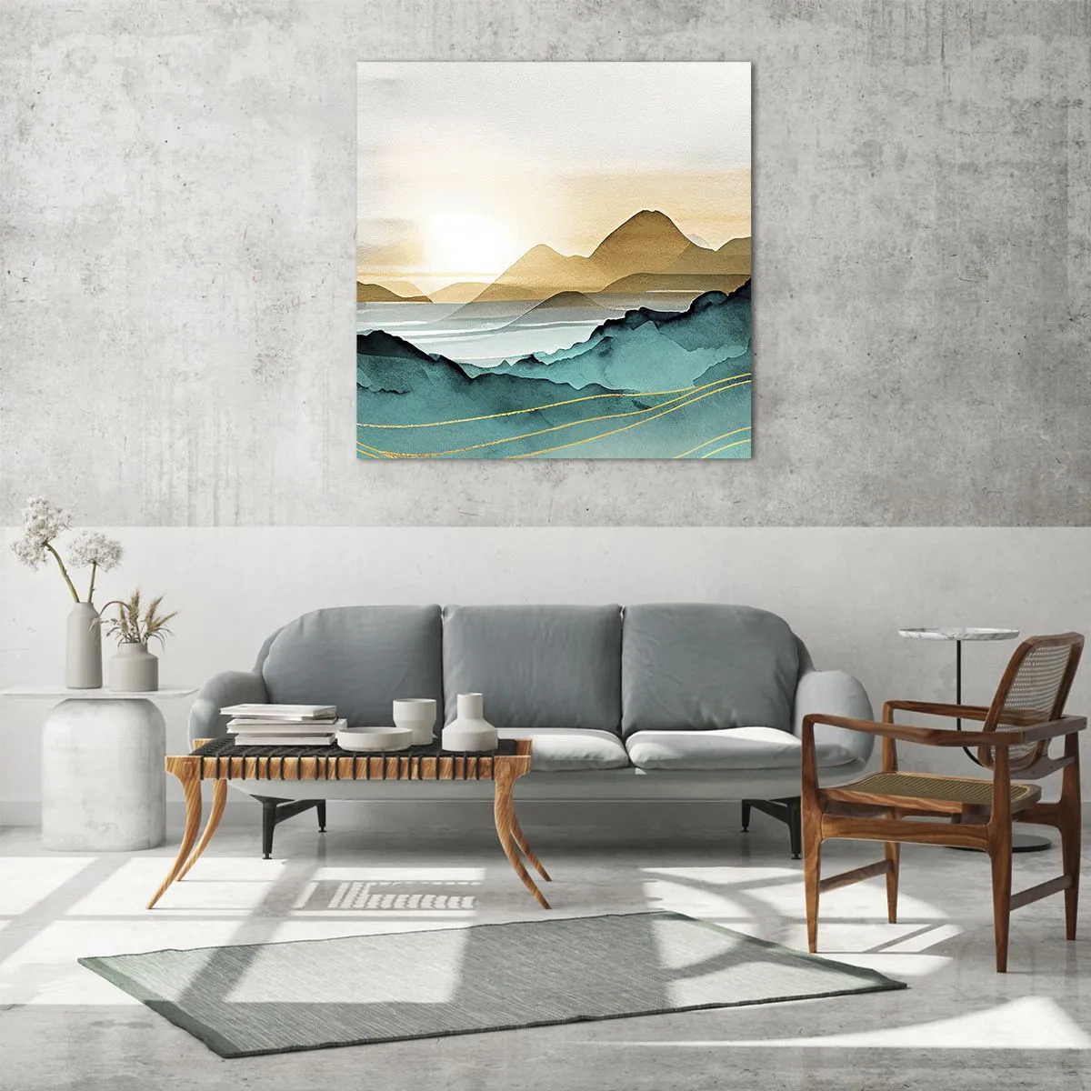 Schilderen op glas - Op de rand van abstractie – landschap - 30x30 cm