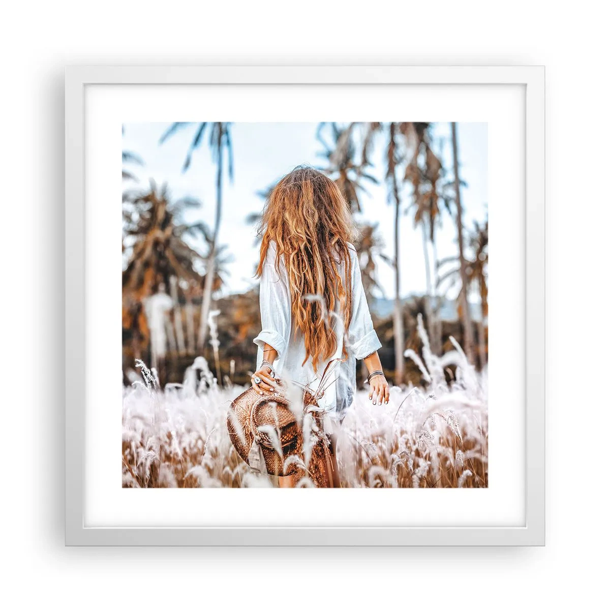 Poster in een witte lijst - Geboren uit graspluis - 40x40 cm