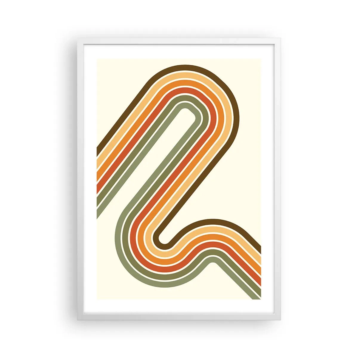 Poster in een witte lijst - Zigzag naar het doel - 50x70 cm