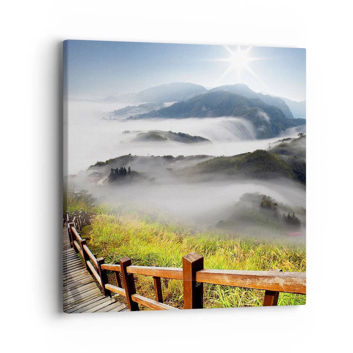 Schilderen op canvas - Geweven van schittering en mist - 40x40 cm