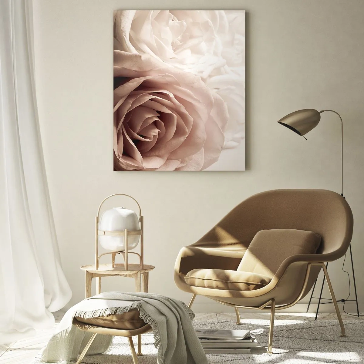 Schilderen op glas - In het hart van een roos - 50x70 cm