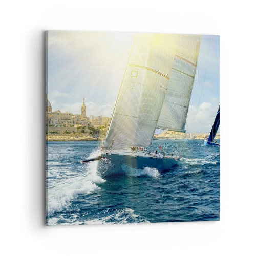 Schilderen op canvas - Het is tijd om de stad te verlaten - 70x70 cm