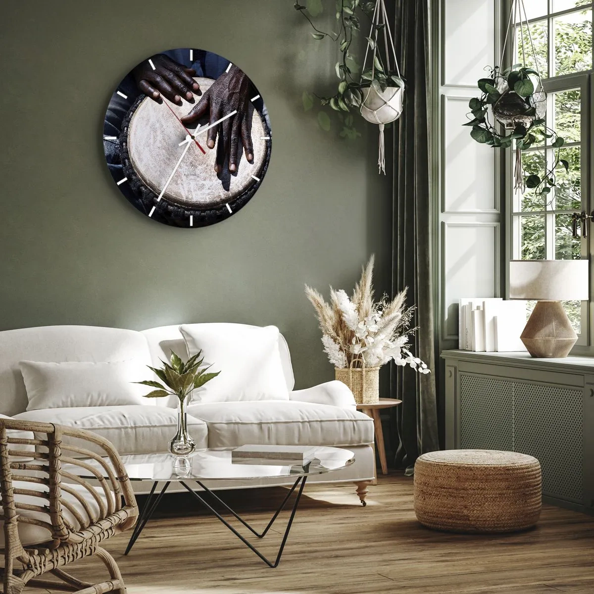 Wandklok - Klok - Leef in je eigen ritme - 40x40 cm