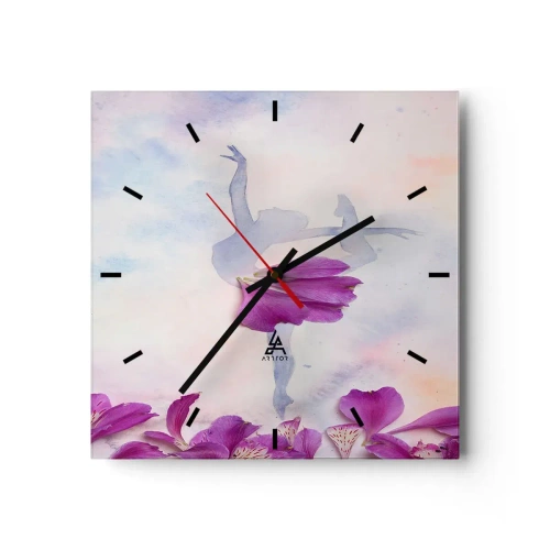 Wandklok - Klok - Delicaat als een bloem - 30x30 cm
