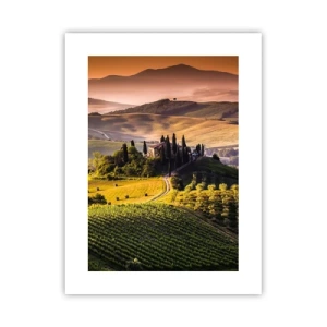 Poster - Arcadia - het Toscaanse landschap - 30x40 cm