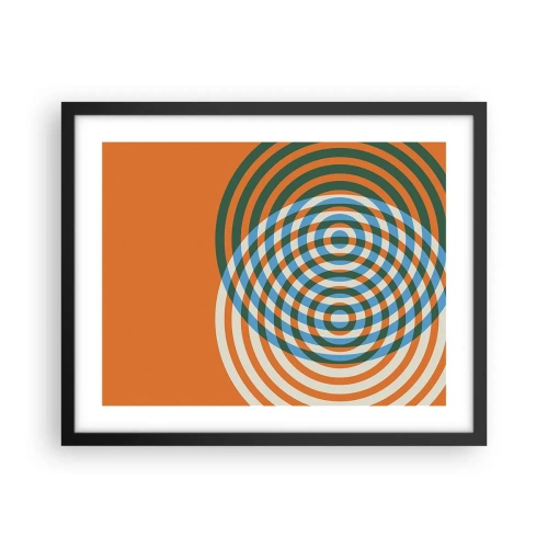 Poster in een zwarte lijst - Abstracte circulaire variatie - 50x40 cm