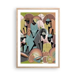 Een poster in een licht eiken lijst - Er komt een geweldige vakantie aan - 50x70 cm