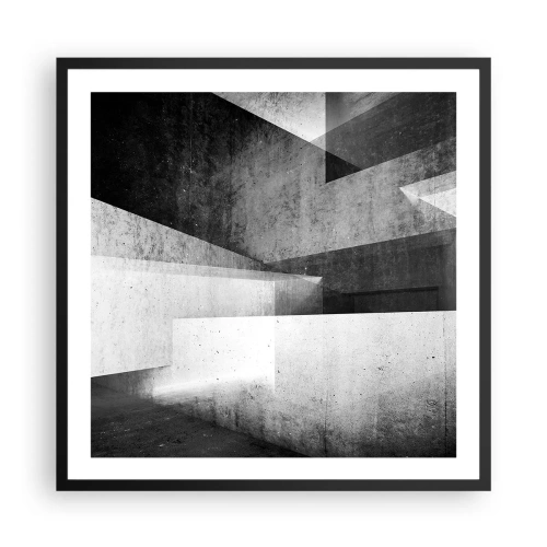 Poster in een zwarte lijst - De structuur van de ruimte - 60x60 cm