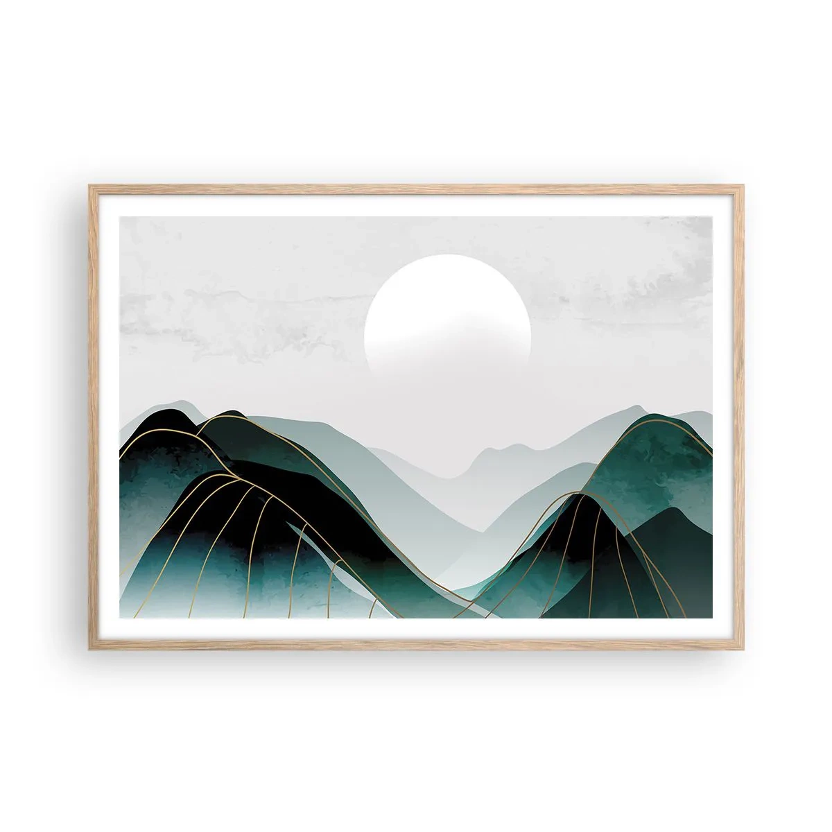 Een poster in een licht eiken lijst - In volle majesteit - 100x70 cm