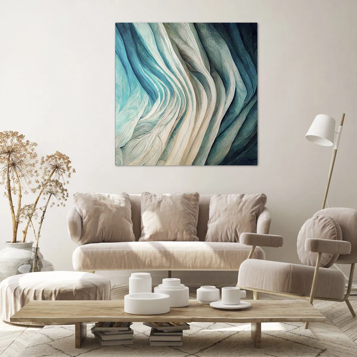 Schilderen op canvas - Blauwe onverzadigbaarheid - 70x70 cm