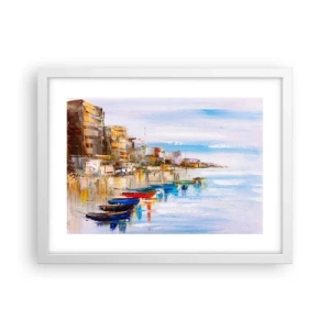 Poster in een witte lijst - Een veelkleurig stedelijk toevluchtsoord - 40x30 cm