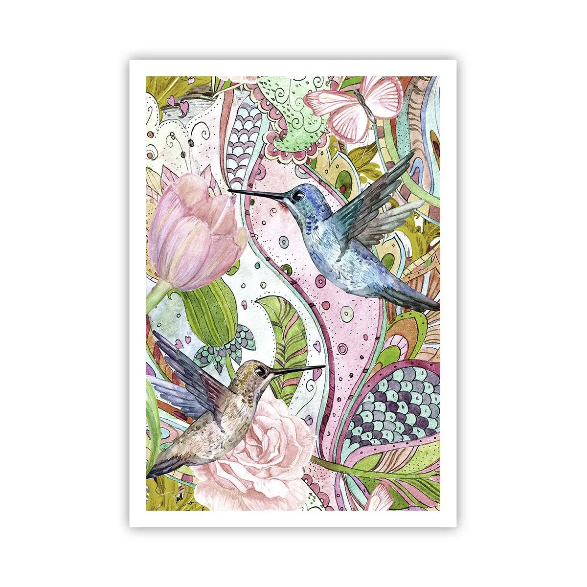 Poster - Verstrikt in wijnstokken - 70x100 cm
