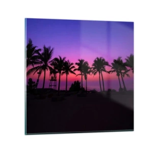 Schilderen op glas - Avond onder de palmbomen - 30x30 cm