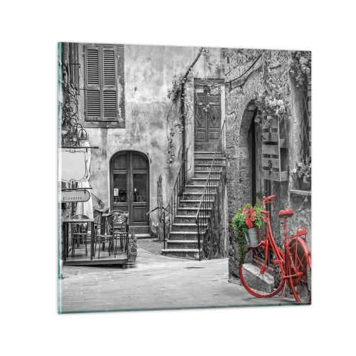 Schilderen op glas - Toscaanse steeg - 60x60 cm