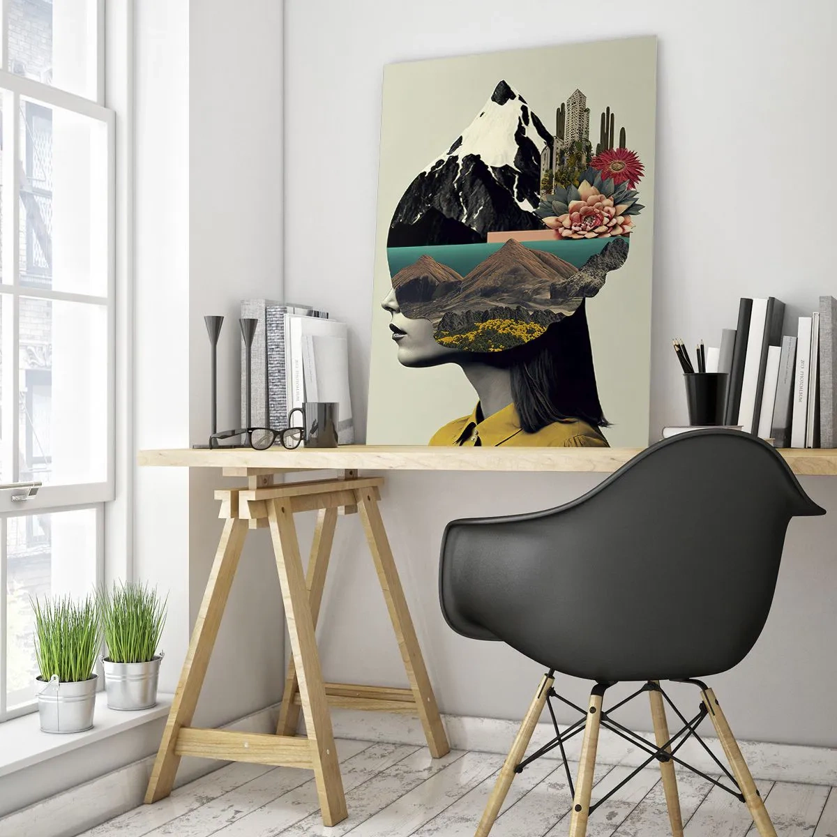 Schilderen op glas - Vrouw – altijd een mysterie - 70x100 cm