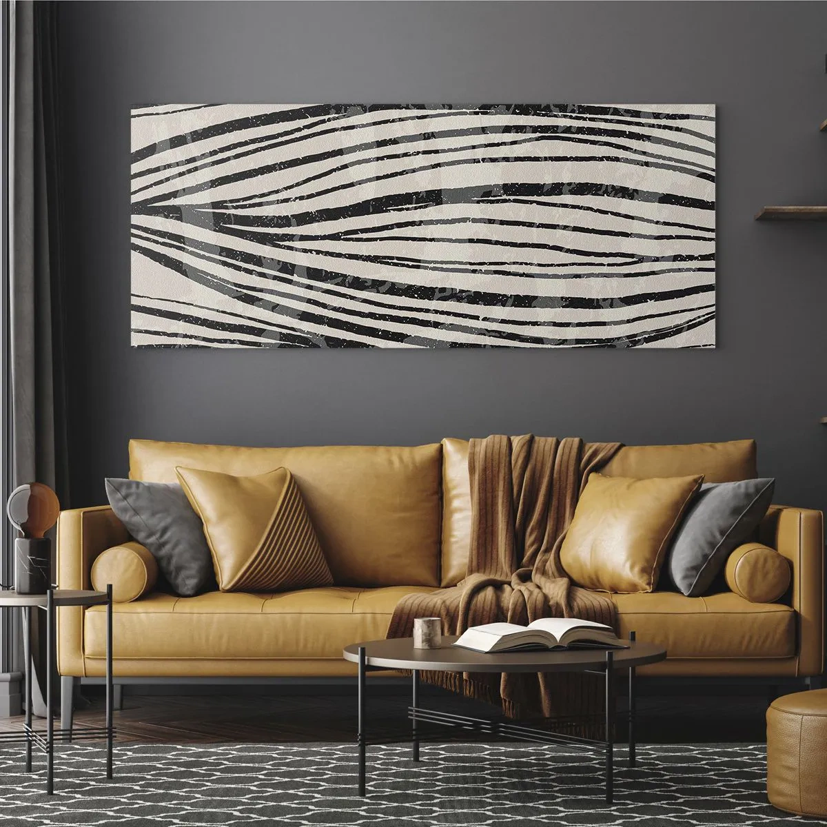 Schilderen op glas - Lijnoverstromingsvlakte - 100x40 cm
