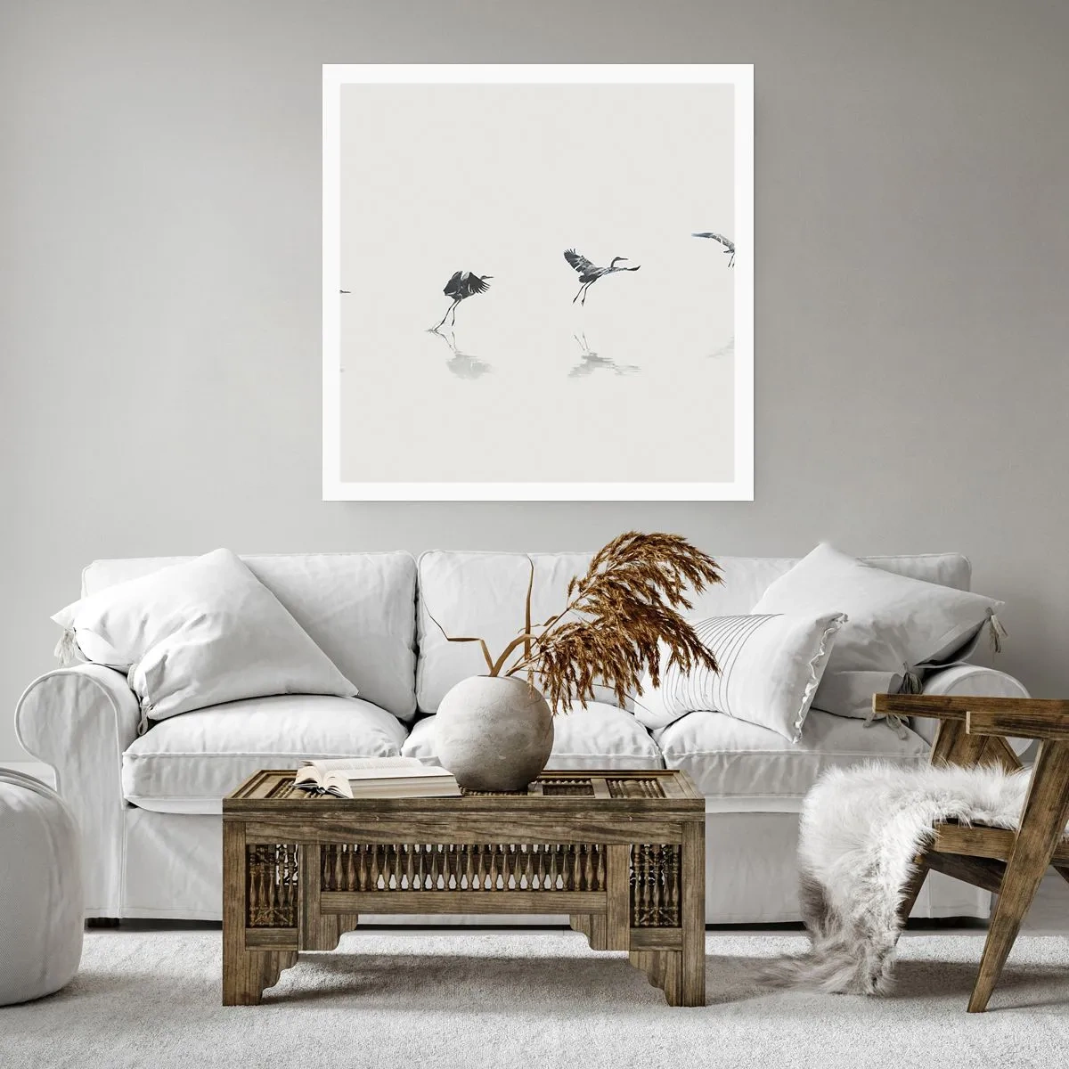 Poster - Vier eenvoudige stappen - 50x50 cm