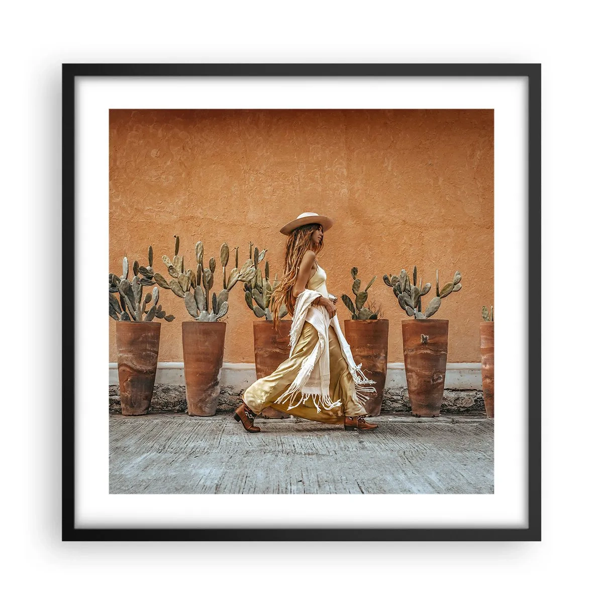 Poster in een zwarte lijst - Hippie-stijl - 50x50 cm