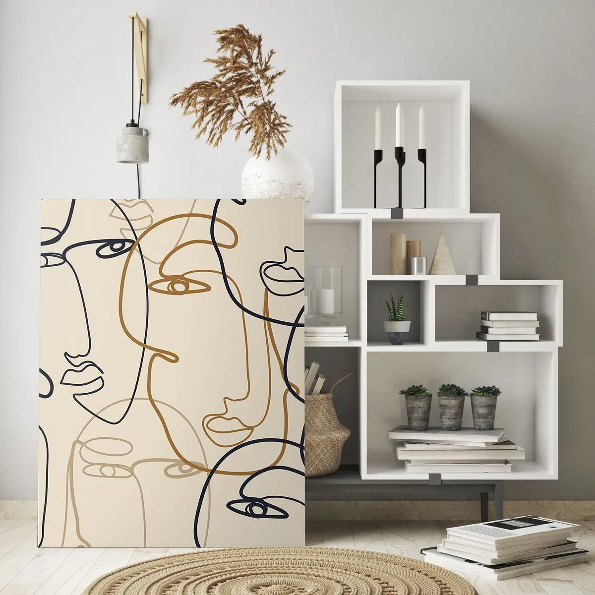 Schilderen op glas - Het portret is vermenigvuldigd - 70x100 cm