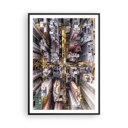 Poster in een zwarte lijst - Groeten uit Hong Kong - 70x100 cm