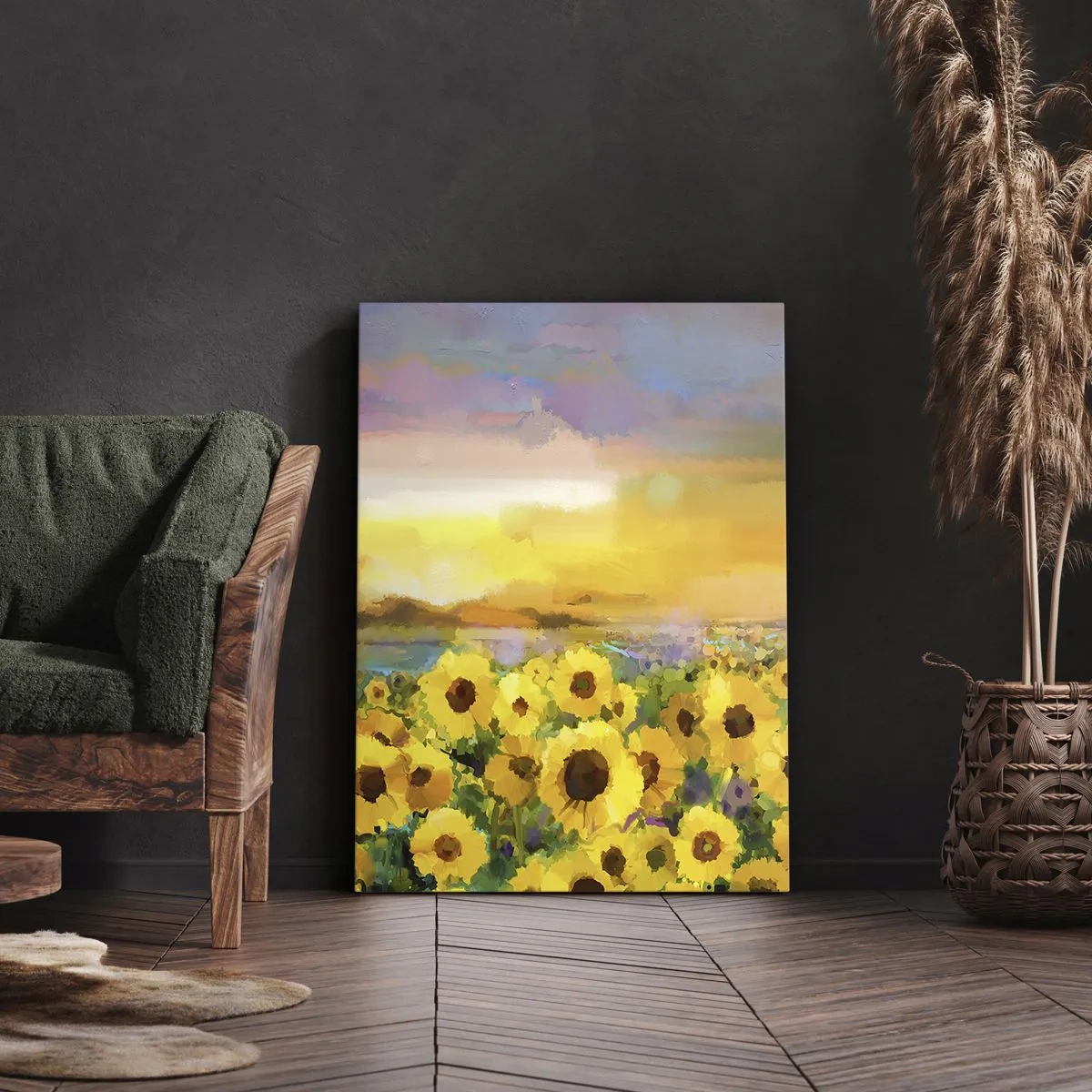 Schilderen op canvas - De zon zelf daalde naar de aarde - 50x70 cm
