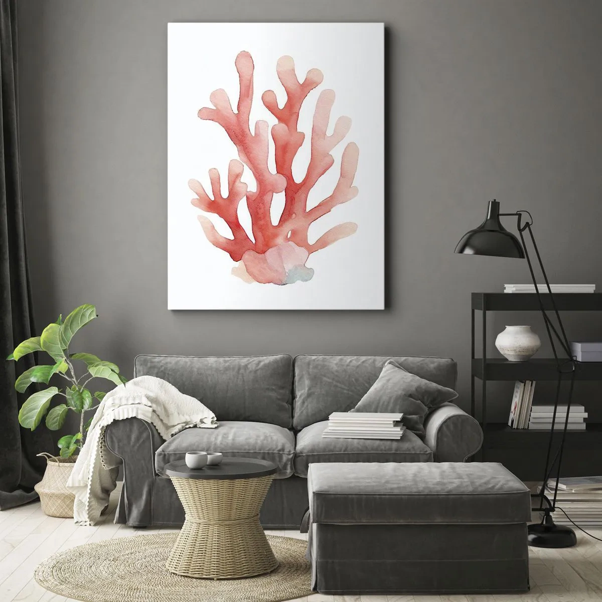 Schilderen op canvas - Koraalkleurig koraal - 70x100 cm