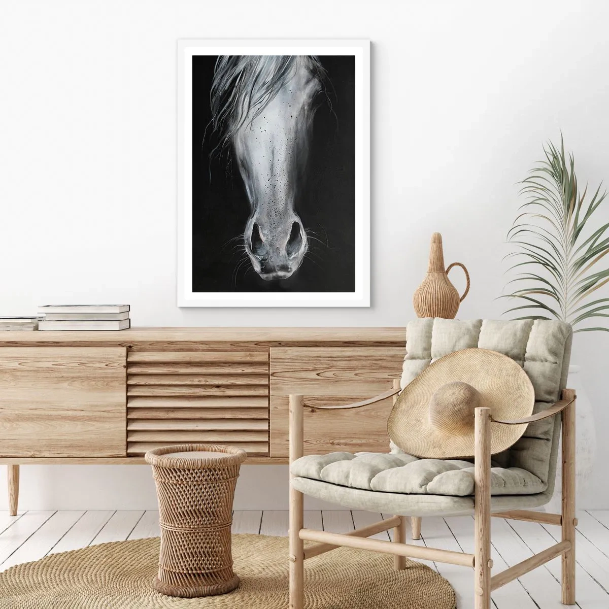 Poster in een witte lijst - Verleidelijke blik - 70x100 cm