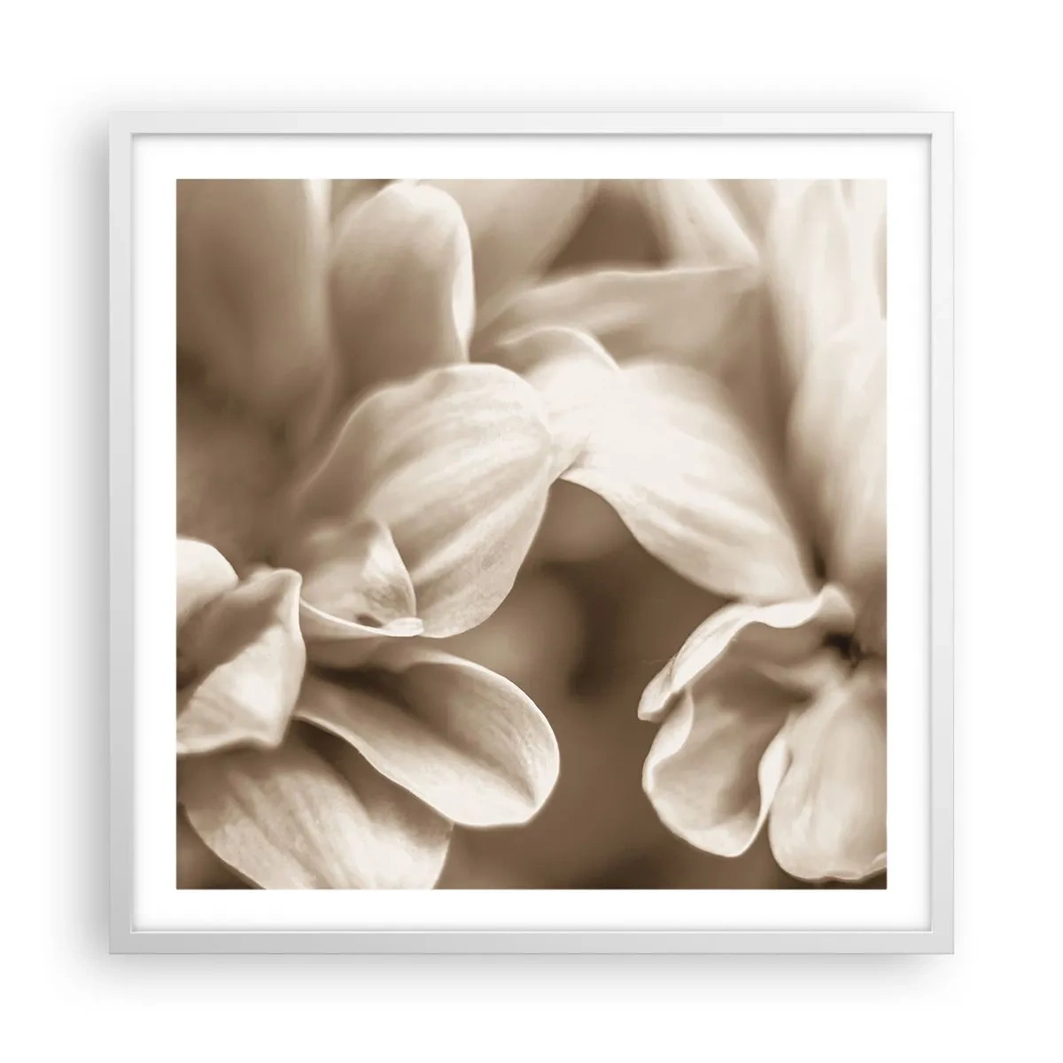 Poster in een witte lijst - Zo zacht als een glimlach - 60x60 cm