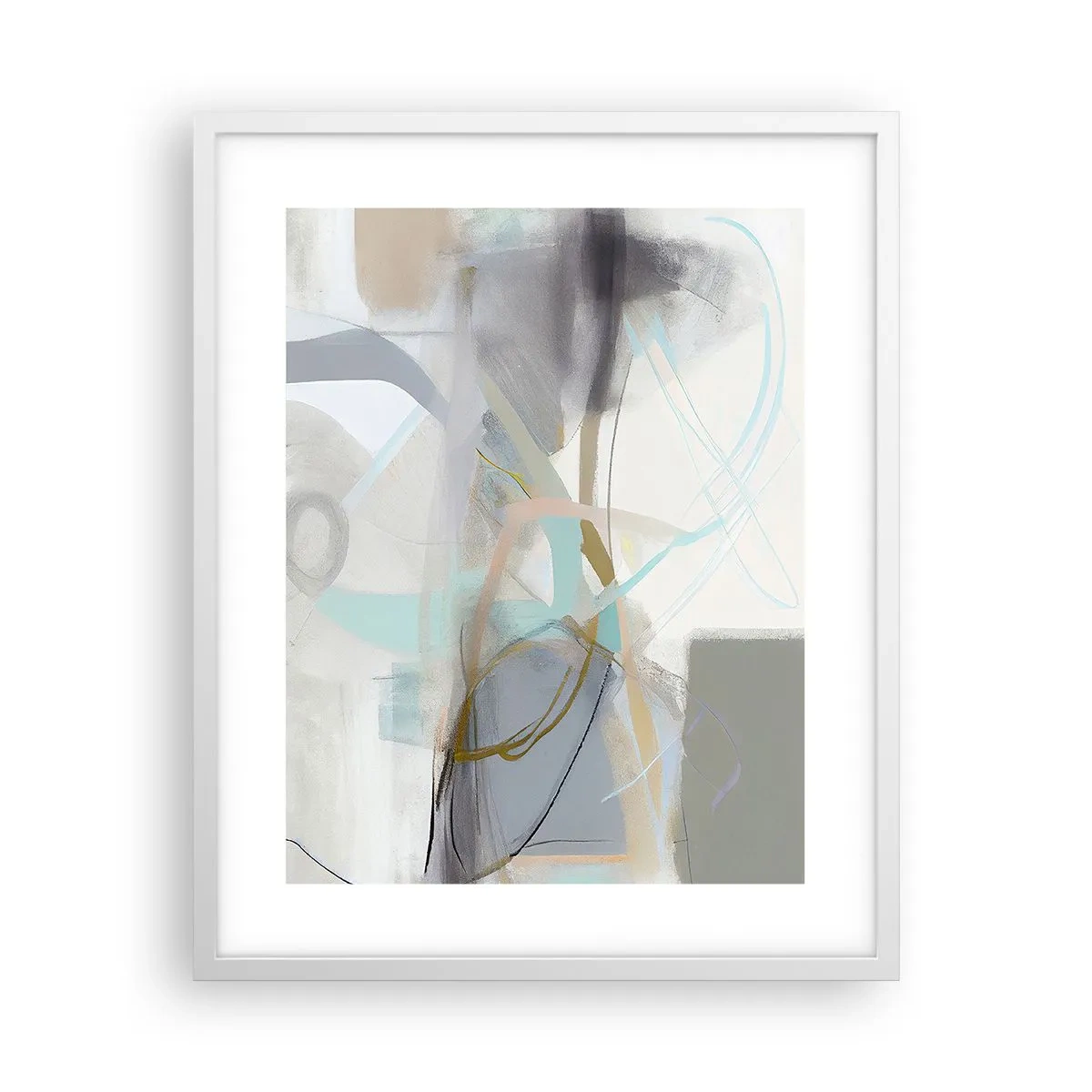Poster in een witte lijst - Mistige abstractie - 40x50 cm