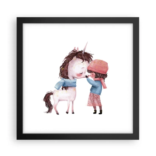 Poster in een zwarte lijst - Een winterverhaal - 30x30 cm