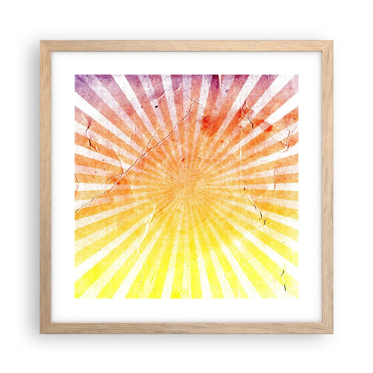 Een poster in een licht eiken lijst - Zonsopgangen en zonsondergangen - 40x40 cm