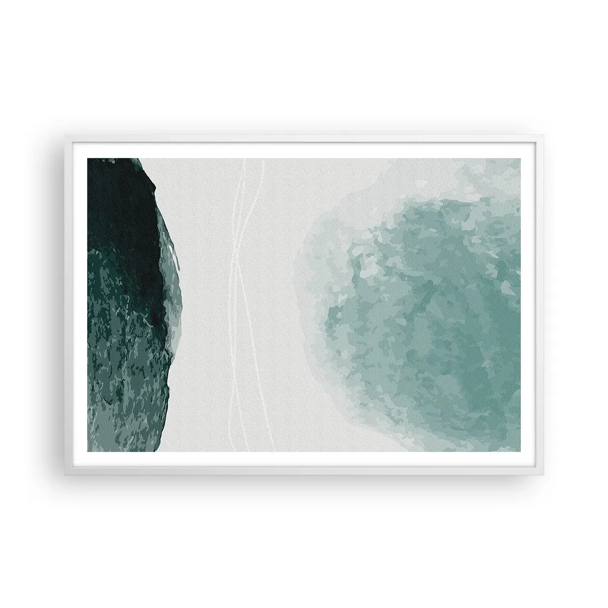 Poster in een witte lijst - Ontmoeting met de mist - 100x70 cm