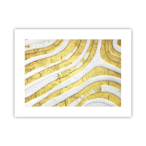 Poster - Compositie in wit en goud - 40x30 cm