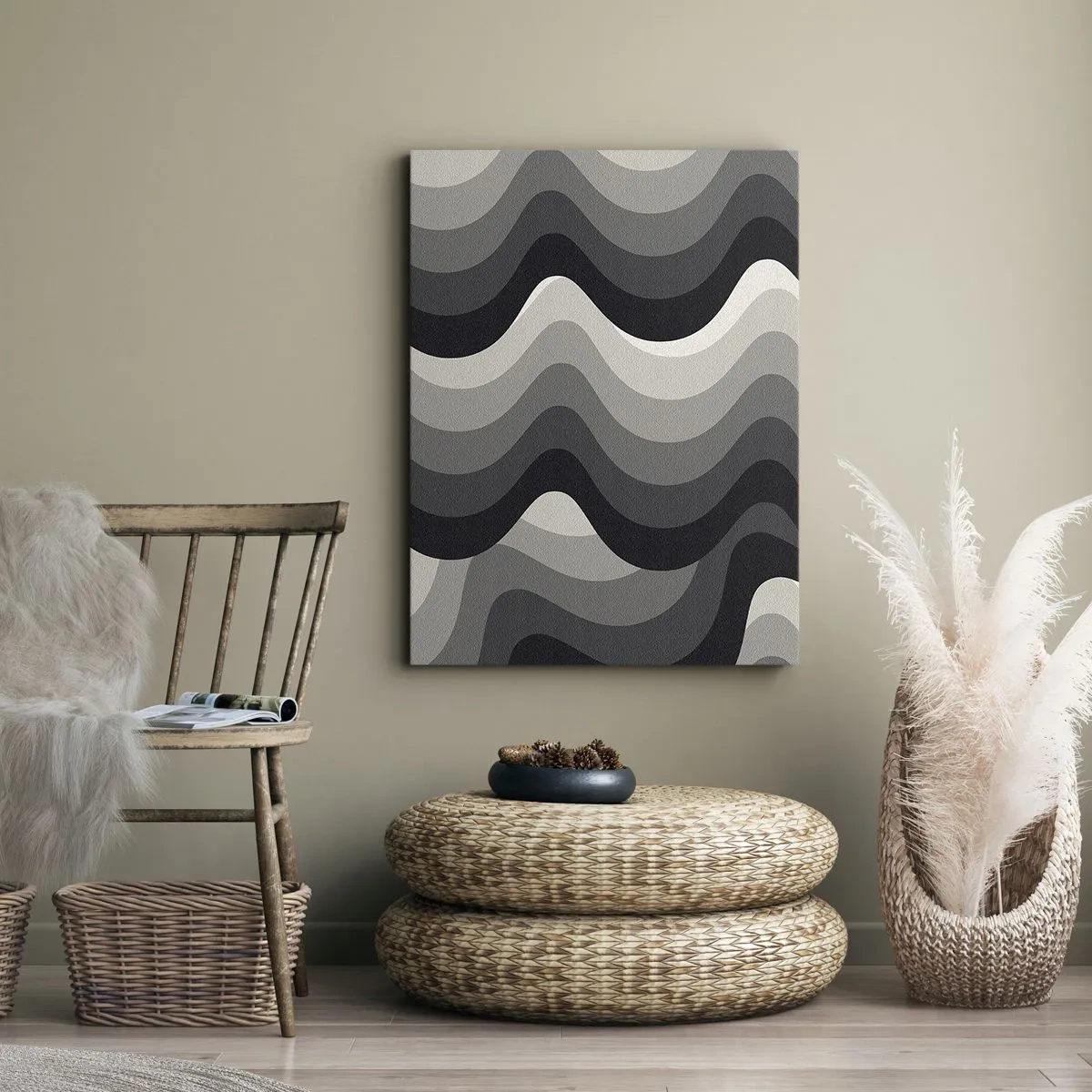 Schilderen op canvas - Golf na golf - 50x70 cm