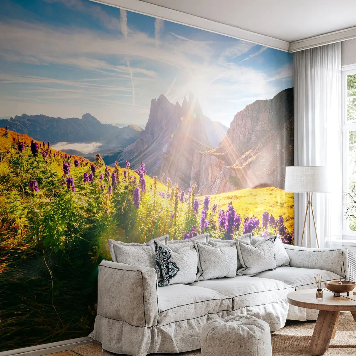 Fotobehang Premium Canvas - Het geheime leven van kruiden - Landschap, Bergen, Bergpaden - 300x210 cm