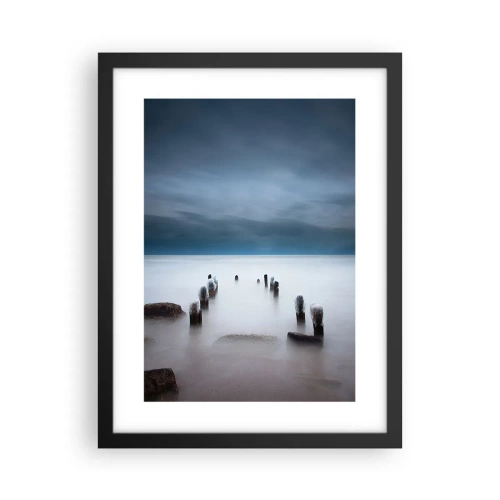 Poster in een zwarte lijst - Peinzend meer - 30x40 cm